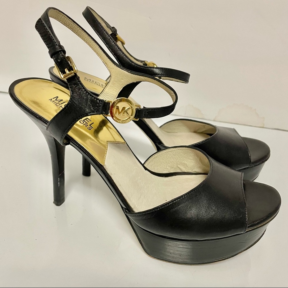 Michael Kors Black Leather Platform Heels